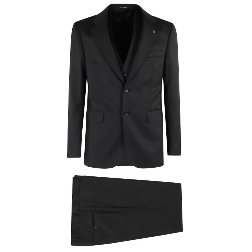 Tagliatore Napoli Suit With Classic Vest In Black 110S Virgin Wool - NWT